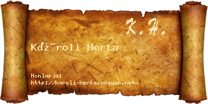 Károli Herta névjegykártya
